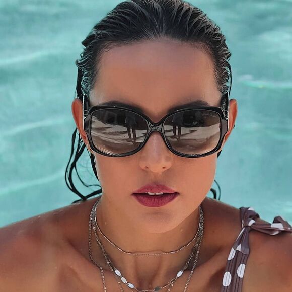 New Roberto Cavalli Women Square RC651S-01B Black Sunglasses Gray-Olive Lens - Picture 8 of 12